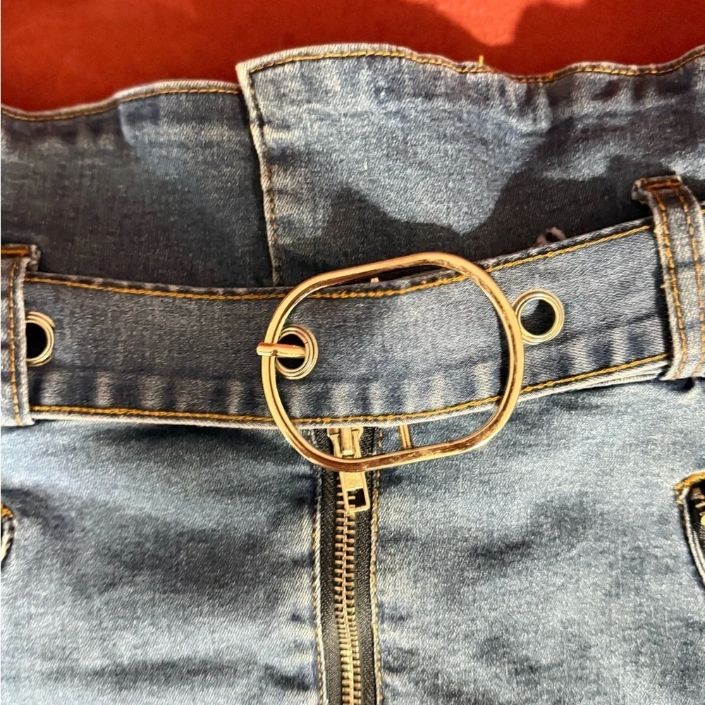 American Bazi Blue Mini Skirt